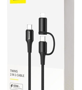 Alternative view of BASEUS 2 en 1 Type-C a Type-C + Lightning 60W Gemini Series